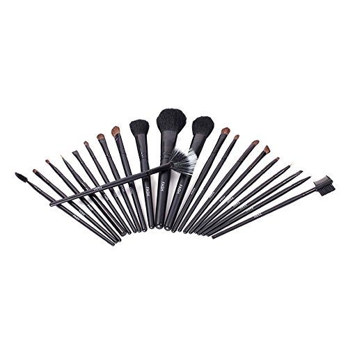 FASH 21-Piece Professional Goat and Horse Hair Cosmetic Brush Set with Faux Leather Pouch
