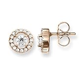 Thomas Sabo Damen-Ohrringe Ohrstecker Glam & Soul 925 Sterling Silber 750 rosegold vergoldet Zirkonia weiß H1814-416-14