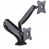 Rife Dual Monitor Desk Mount Full Motion with Gas Spring Fully Adjustable Mounting Arm for 2 Computer Monitors 13 to 27 Inch 