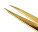 Tweezerman Studio Collection Ultra Precission Tip Tweezers with Rustproof TNT GOLD COATING Suitable for Finest Eingewachsenen Hair