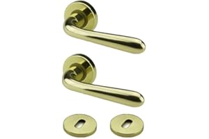 BRICOLEVA.IT Bricolevante Innentürgriffe, erhältlich in mehreren Varianten, im Set verkauft – runder Türgriff (rund, Messing glänzend)