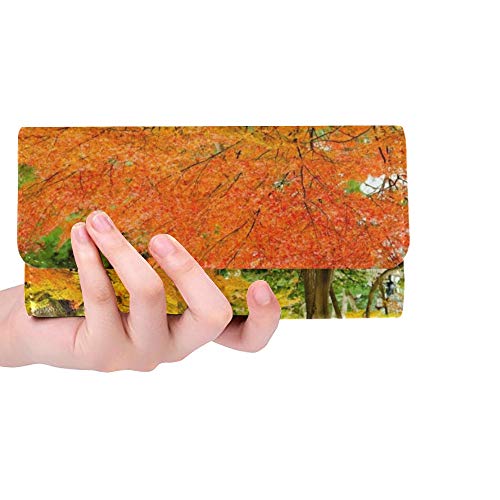 Preisvergleich Produktbild Einzigartige Bunte japanische Ahornbaum-Frauen-dreifachgefaltete Mappen-Lange Geldbeutel-Kreditkarte-Halter-Fall-Ha...