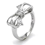  Sterling Silber Zirkonia Unendlich Schleife Ring - Größe 61 (19.4)