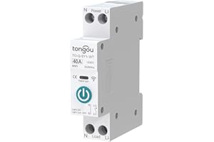 TONGOU Interruptor Universal 40A DIY Interruptor Inteligente Compatible con Alexa, Google Home, Interruptor WiFi con Control de Voz, Control Remoto y Función de Tiempo, TUYA App y Smart Life Control