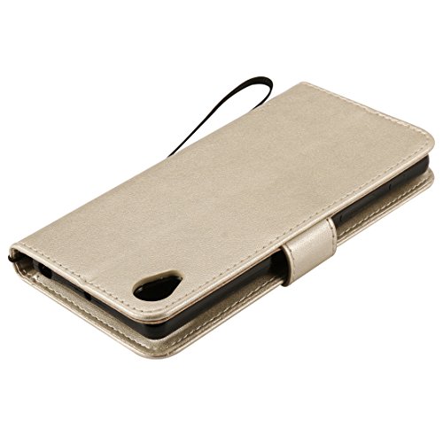 Nancen Tasche Hülle für Sony Xperia X Flip Schutzhülle Zubehör Lederhülle mit Silikon Back Cover PU Leder Handytasche im Bookstyle Stand Funktion Kartenfächer Magnet Etui Schale - 6
