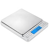 Amir Digital Scales, (500g/ 0.01g) High-precision Pocket Food Scales, Jewelry Scales, Multifunctional Pro Scales with Back-Lit LCD Display, Tare, Hold and PCS Features, Stainless Steel