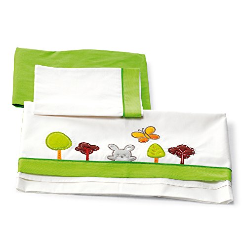 Pali Spa Cot Sheet Set (Bosco Green, Pack of 3)
