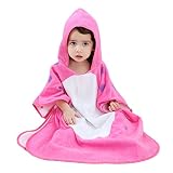 G-Kids Baby Mädchen Jungen Bademantel Babydeck Badehandtuch Kuscheliger CartoonTier BadePoncho Kapuzenbadetuch für 1-7 Jahre (Rosa, OneSize)
