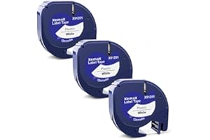 ‎XEMAX 3x XemaX Kompatibel für Dyno Letra 12mm x 4m Etikettenband, Schwarz auf Weiß Schriftband 91201 91221 S0721610 S0721660 Kunststoffschriftband für Dyno Gerät LT-100H 100T XR 200B 2000 XM 80 109xr 10g