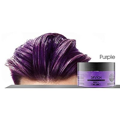 Xiton 1 Pc Unisexe Wax Couleur Des Cheveux Teinture Pour Cheveux CrèMe Coiffante Naturel Coiffure Pommader Lavable Temporaire Cire à Cheveux Pour FêTe Cosplay (Violet)
