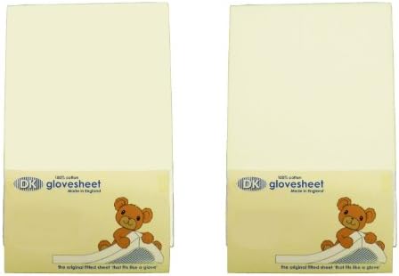 DK Glovesheets Two Fitted Swinging Crib Sheets 100% Combed Jersey Cotton To Fit Mattress Size 84 x 43 cm CREAM TWO PACKS