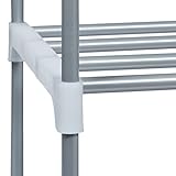 Relaxdays Schuhregal HBT: ca 45 x 90 x 30 cm Schuhschrank aus pulverbeschichtetem Metall mit 2 Ablagen als Schuhkommode und Schuhaufbewahrung beliebig erweiterbar Schuhablage für 8 Paar Schuhe, silber - 5