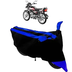 Carigiri Bike Cover for Hero HF Deluxe Eco  (Dust Proof, Scratch Proof, Mirror Pockets, Heavy Buckle [Royal Blue and Black])