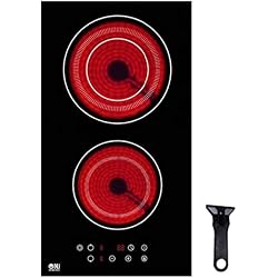 NJ CH-28 Plaque double infrarouge à intégrer Contrôle tactile Réchaud électrique verre noir 3200W