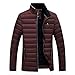 Price comparison product image MCYs Men's Stand Collar Plus Velvet Large Size Men's Cotton Padded Jacket, Men's Warm Soild Stand Collar Winter Zip Coats Outwear Velvet Cotton Jacket