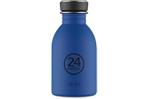 24BOTTLES Urban Bottle - Borraccia 250 ml Acciaio Inox, Bottiglia con Tappo 100% Ermetico Ultraleggera, Borraccia Palestra senza BPA, Borracce Ecologiche Design Italiano [NON Termica], Gold Blue
