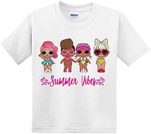 Ram Clothing LOL Surprise Dolls Summer Vibes Holiday Vacation Confetti Pop Series 3 Big Pearl Glitter Pets Lil Sisters T-Shirt (L (Age 9-11))