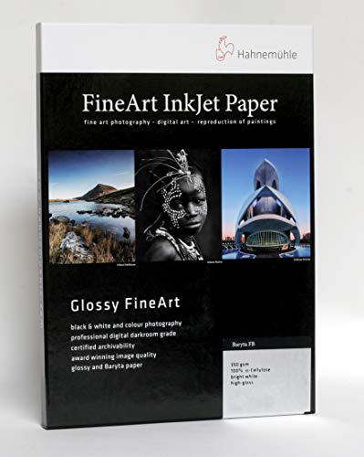 Hahnemühle Digital Fine Art Baryta Fb Papel, 350 g/m², color blanco brillante 329 x 483 mm