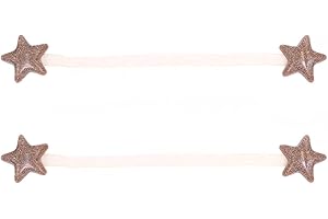 ANCLLO Jedna para Star Magnetyczna klamra do kurtyny Jedwabny uchwyt Tieback Lśniąca klamra do zasłon (złota)