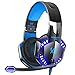 Produktbild Spiel Zubehör G2000 Stereo-Gaming-Headset für Xbox One PS4 PC, Surround-Sound-Over-Ear-Kopfhörer mit Noise Cancelling Mic, LED-Leuchten, Lautstärkeregler für Laptop, Mac, iPad, Nintendo Switch Games