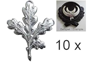 GTK - Geweihe & Trophäen KRUMHOLZ 10 x Eichenlaub für Keilertrophäen - silberfarben - Keiler Verzierung Wildschwein Gewaff Deckblatt Abddeckung
