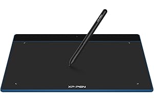 XP-PEN Deco Fun L - Tableta gráfica de Dibujo (10 x 6 Pulgadas, con lápiz Capacitivo pasivo a 8192 Niveles e inclinaciones de 60 Grados, Compatible con Mac Windows Chrome OS y Android, Color Azul