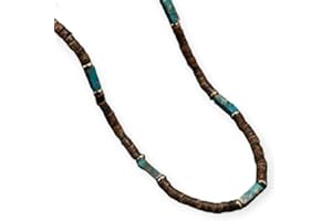 Textiles 4 Home Beaded Surfer Necklace Wooden and Stone Beads Boho Bead Beach Necklace