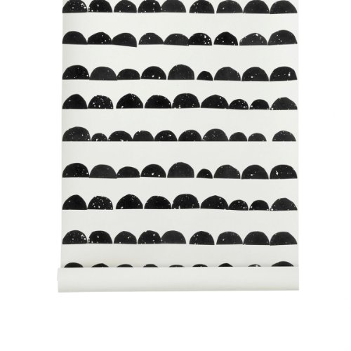 Preisvergleich Produktbild Ferm Living Half Moon Wallpaper - Black