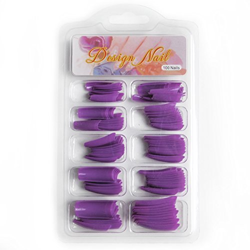 Fashion Gallery 100Pc French False Acrylic Nail Tips Art Purple
