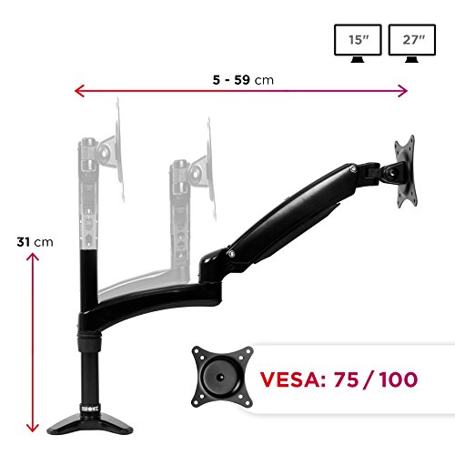 Duronic DM551X2 Monitor-Tischhalterung für einen LCD/LED Computer Bildschirm / Fernsehgerät mit Neig, Schwenk und Rotierfunktion - 3