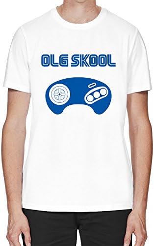 Mens Hoi Polloi "Old Skool" Gaming Games Console Cotton White Short Sleeve T-Shirt (S-XXL) (S)
