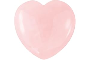 Ouubuuy Quartz Rose Pierre naturelle Forme de Coeur 40mm Pierres Thérapeutiques Pierre D'inquiétude Pierre de Guérison Pierre de Chance (Quartz Rose)