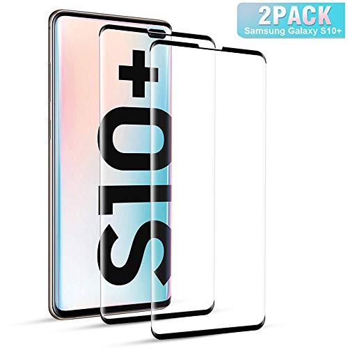 Flysee Vetro Temperato per Samsung Galaxy S10 Plus, [2-Pack] Pellicola Protettiva per Samsung Galaxy S10 Plus, 3D Curvo Copertura Completa, Anti-Graffio, Senza Bolle, HD Chiaro, 9H Durezza