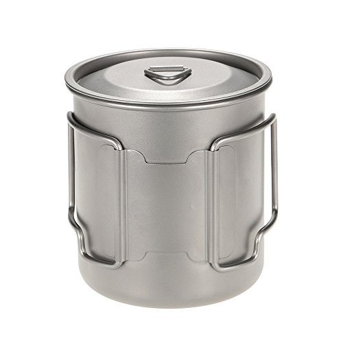 Docooler 420 ml Titanium Becher mit Cover Camping Becher mit Deckel Picknick Wasser Tasse Outdoor Geschirr - 3