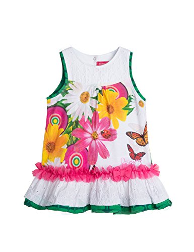 Desigual Baby-Girls Cristina Floral Dress, White (Blanco), 12-18 Months (Manufacturer Size:18)
