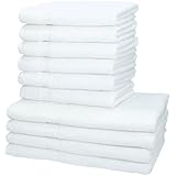 10 piezas set toallas de baño Palermo color blanco 100% algodon 4 toallas de baño 70x140cm 6 toallas de mano 50x100cm de Betz