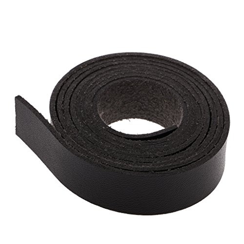 MagiDeal 2pcs 2 Meter Lang DIY Lederband Lederriemen Flach 15mm Breit Kaffee/ schwarz - 5