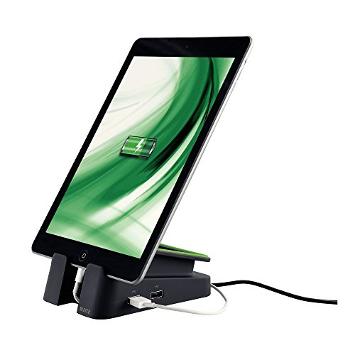 Leitz, Tischständer mit Ladefunktion für Tablet oder Smartphone, 2 USB-Anschlüsse, Hoch- oder Querformat, Complete, 62280095, schwarz - 5