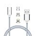 Produktbild Mrico USB Ladekabel Datenkabel, 1 M Magnetische Micro USB Magnet Ladekabel Kabel Charger Lade Kabel Netzteil Adapter High Speed Sync und Schnellladekern mit LED Statusanzeige für Android Smartphones, Iphone Smartphones, Type-C Schnittstelle Smartphone (3 in 1)