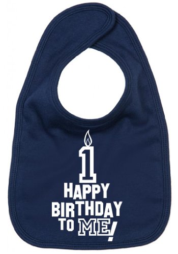 Image is Everything - Happy Birthday to ME! 1 year old - Baby, Toddler, Feeding Bib, Navy