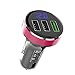 Produktbild Xurgm Quick Charge 3.0 Auto Ladegerät, USB Auto Adapter KFZ Ladegerät mit LED Digital Voltmeter 3-Port 12V-24V für iPhone, iPad, Galaxy, Hinweis 5/4, LG, Nexus, HTC und Mehr (Rot)