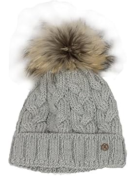 Bogner Mütze Drew mit echt Pelz (grau)