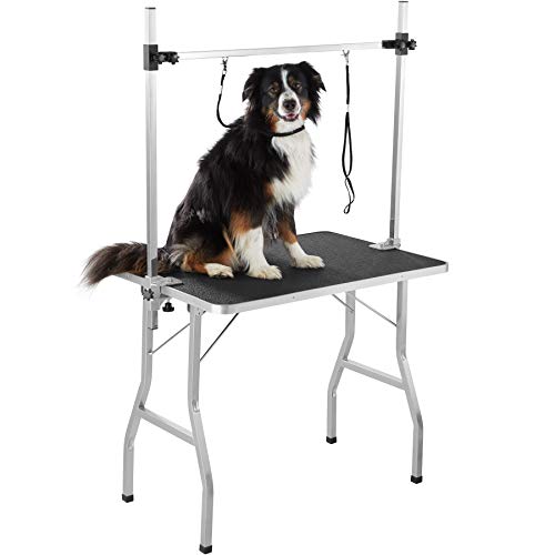 TecTake-Table-de-Toilettage-Pliante-avec-Double-Sangle-et-Surface-de-Travail-Antidrapante-402893