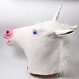 Signstek--Tiermaske aus Gummi/latex für Kostüm Halloween Karneval Fasching (Einhorn) - 