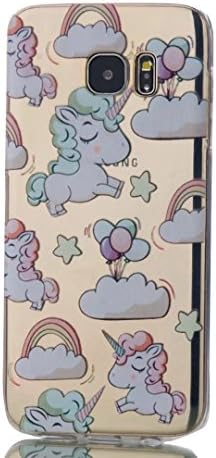 Samsung Galaxy S7 Edge Case, YHcase Accessory Ultra Thin Transparent Clear Soft Gel TPU Silicone Case Cover for Samsung Galaxy S7 Edge-Unicorn and Balloon