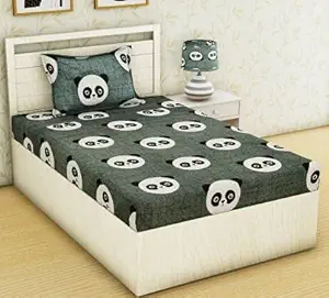 PRIDHI Pure Cotton Single Bedsheet with 1 Pillow Cover for Home, Bedroom, Kids Bedsheet (60 x 90 Inch, Multi 16)