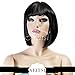 Neitsi 100% Kanekalon Fiber 14"(35cm) 160g/pc Women's Girl's Cosplay Short Synthetic BOB Hair Wigs Full Hair Extensions Wigs (Black#)