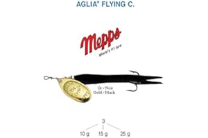 MEPPS AGLIA Flying C 10g 15g 25g, 5 Colours, Trout Salmon BROCHET Bar (Black-Gold, 25g)