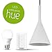 Produktbild Betonpendelleuchte inkl. Philips Hue White Wireless Dimming Kit | Dimmbare Hue Hängeleuchte mit Fernbedienung für Esszimmer, Wohnzimmer, Büro