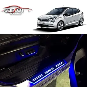 CARXEN Car Door Foot Step Led Sill/Scuff Plate With Mirror Finish for TATA ALTROZ (Set of 4Pcs, Blue)